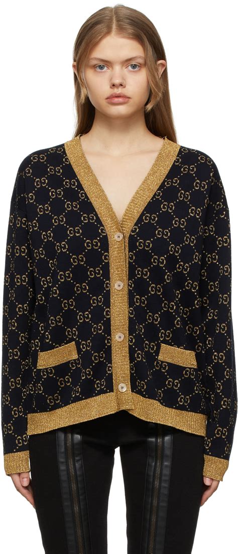 gucci cardigan navy|Gucci cardigan for women.